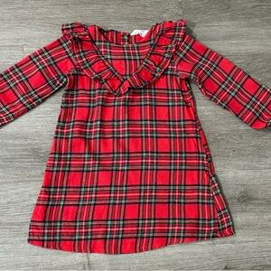 H&M Vibrant Red Plaid  Cotton Dress